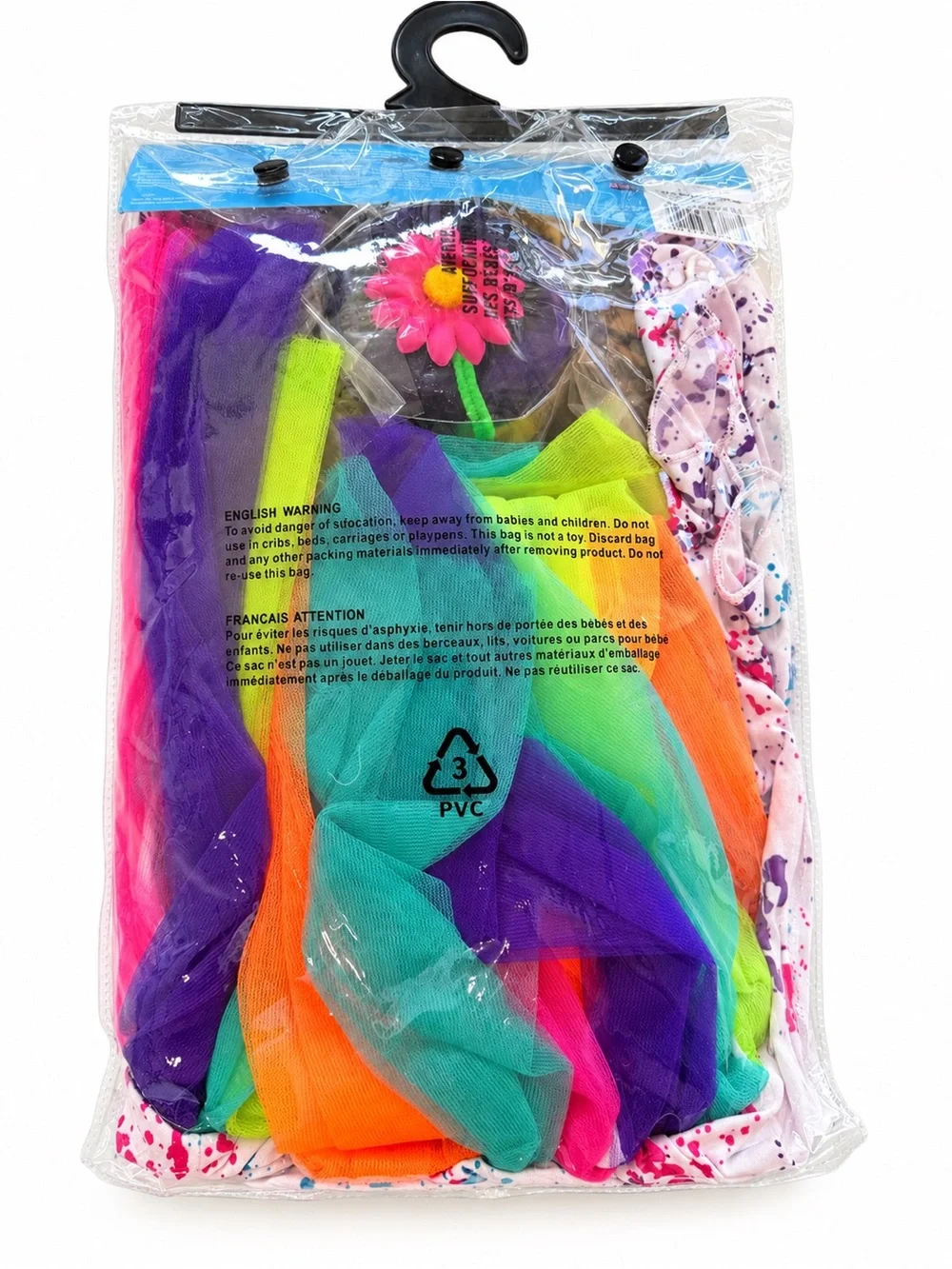 Girls Rainbow Crazy Clown Costume Neon Tutu Halloween Outfit 🎪Girl Size 8-10 NEW